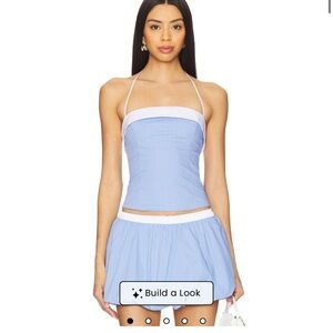 Blue and White Halter Top
